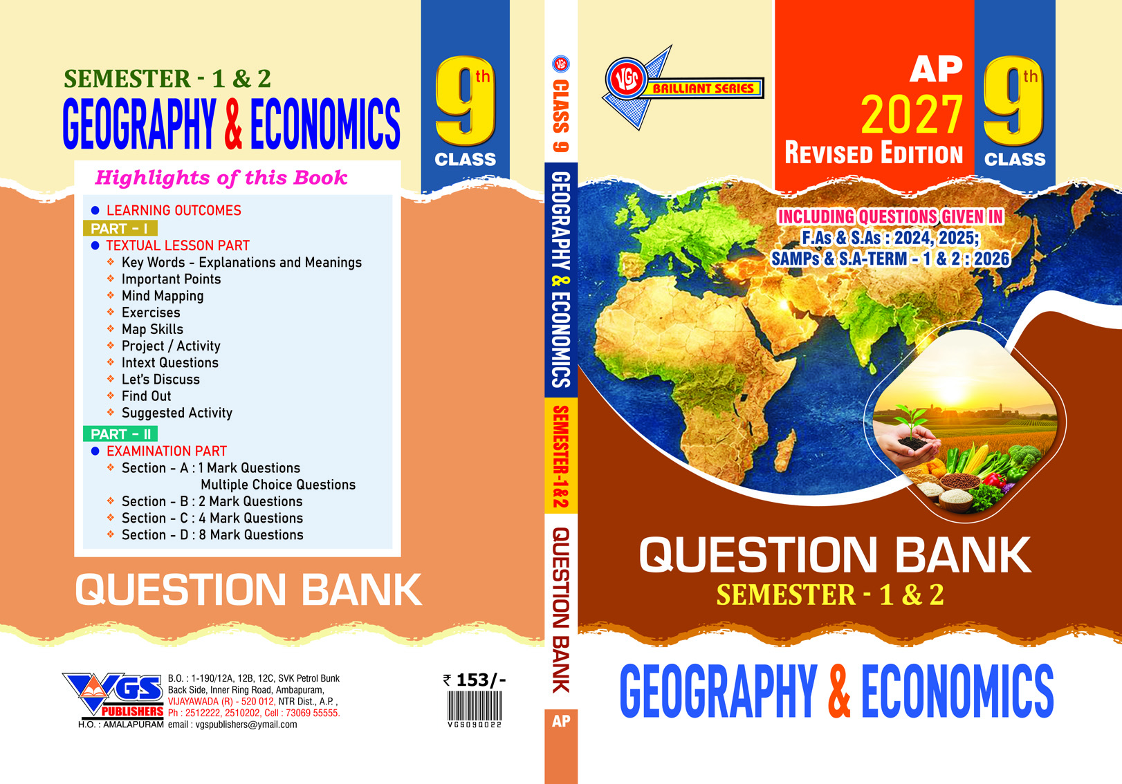 VGS AP 9th Class Geography & Economics (Semester - 1 & 2) Question Bank - 2027