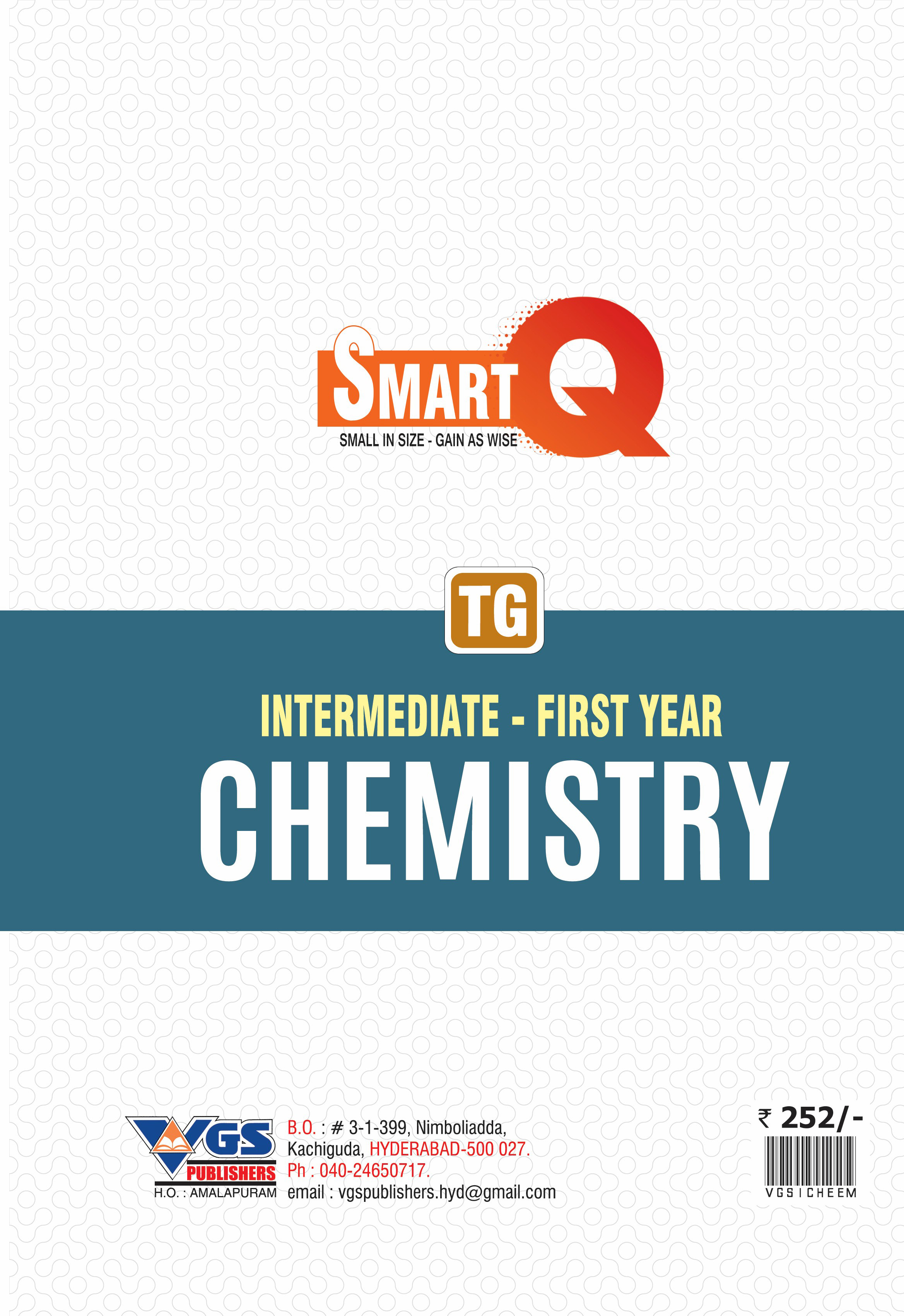 SmartQ VGS TG Inter 1ST year Chemsitry Questionm Bank - 2027 Mega Brilliant Series thumbnail