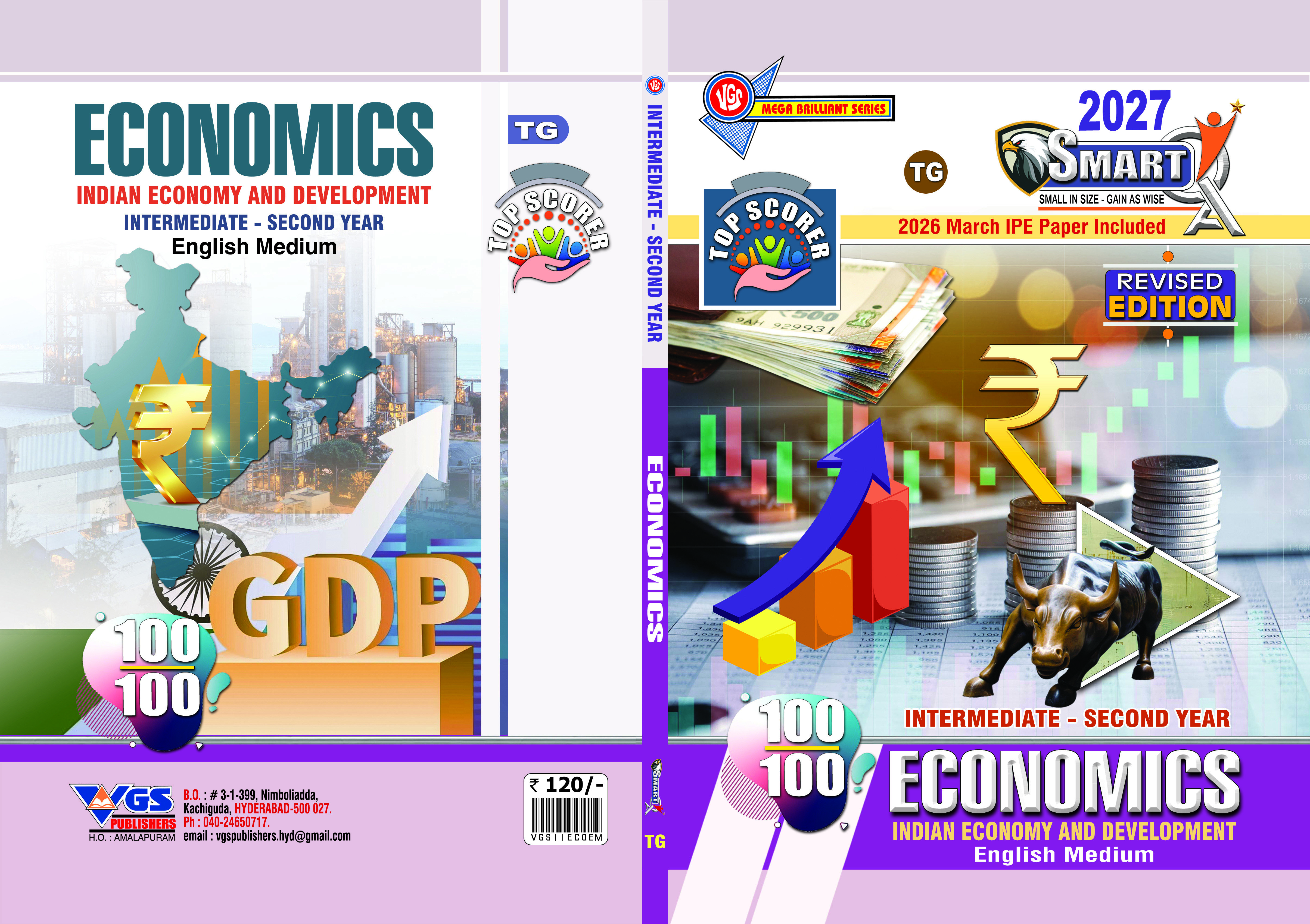 TG Inter 2nd Year Economics  Question Bank –  Indian Economy & Development (English Medium) Smart X 2027