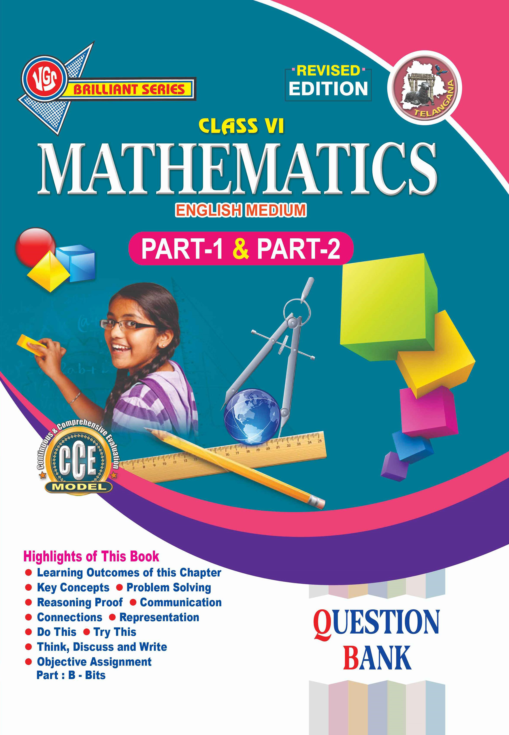 VGS TG 6th Class Mathematics English Medium Question Bank-2026