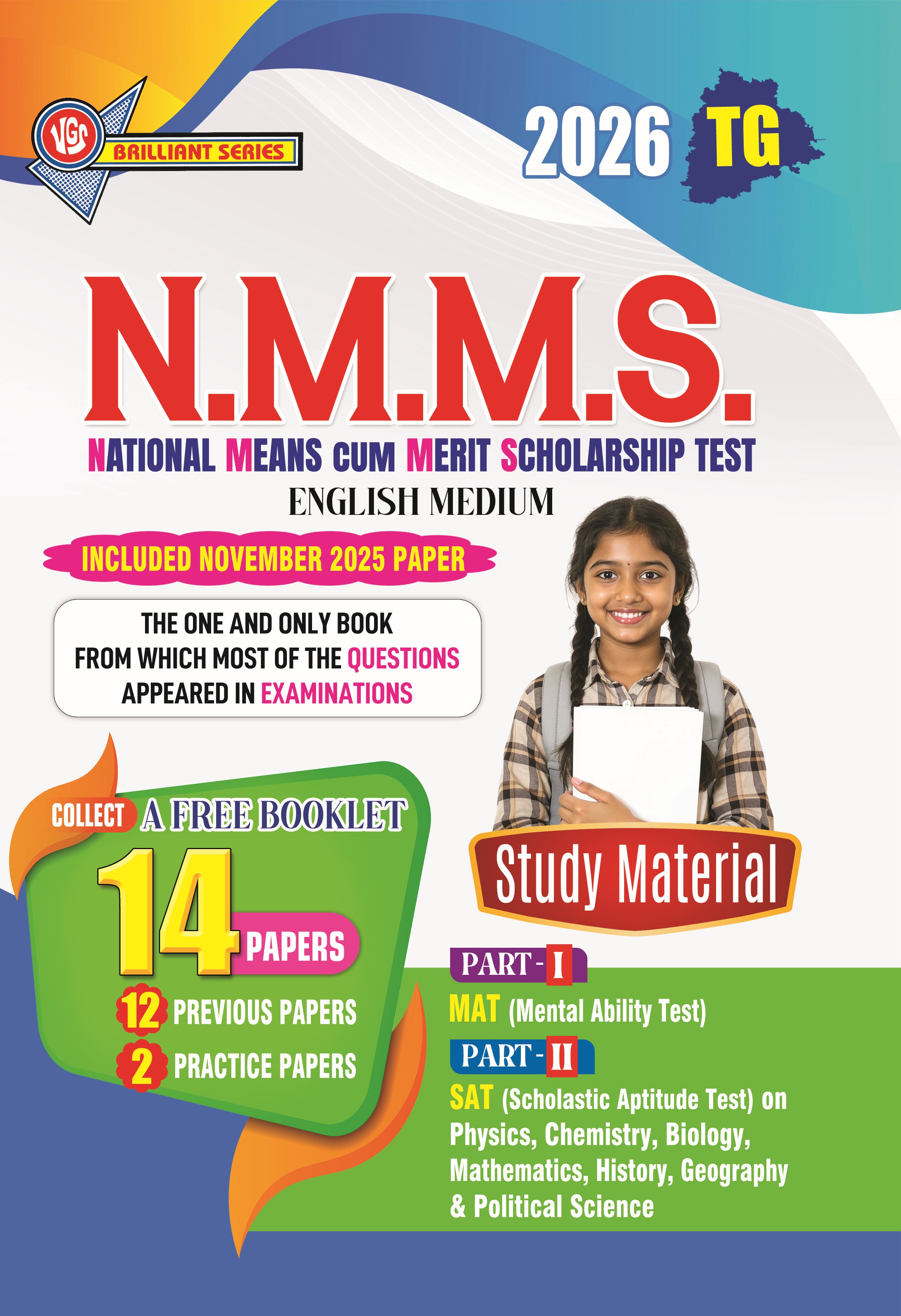VGS TG N.M.M.S. (E/M) Study material with Free Booklet including 12 Previous Papers - 2026 thumbnail