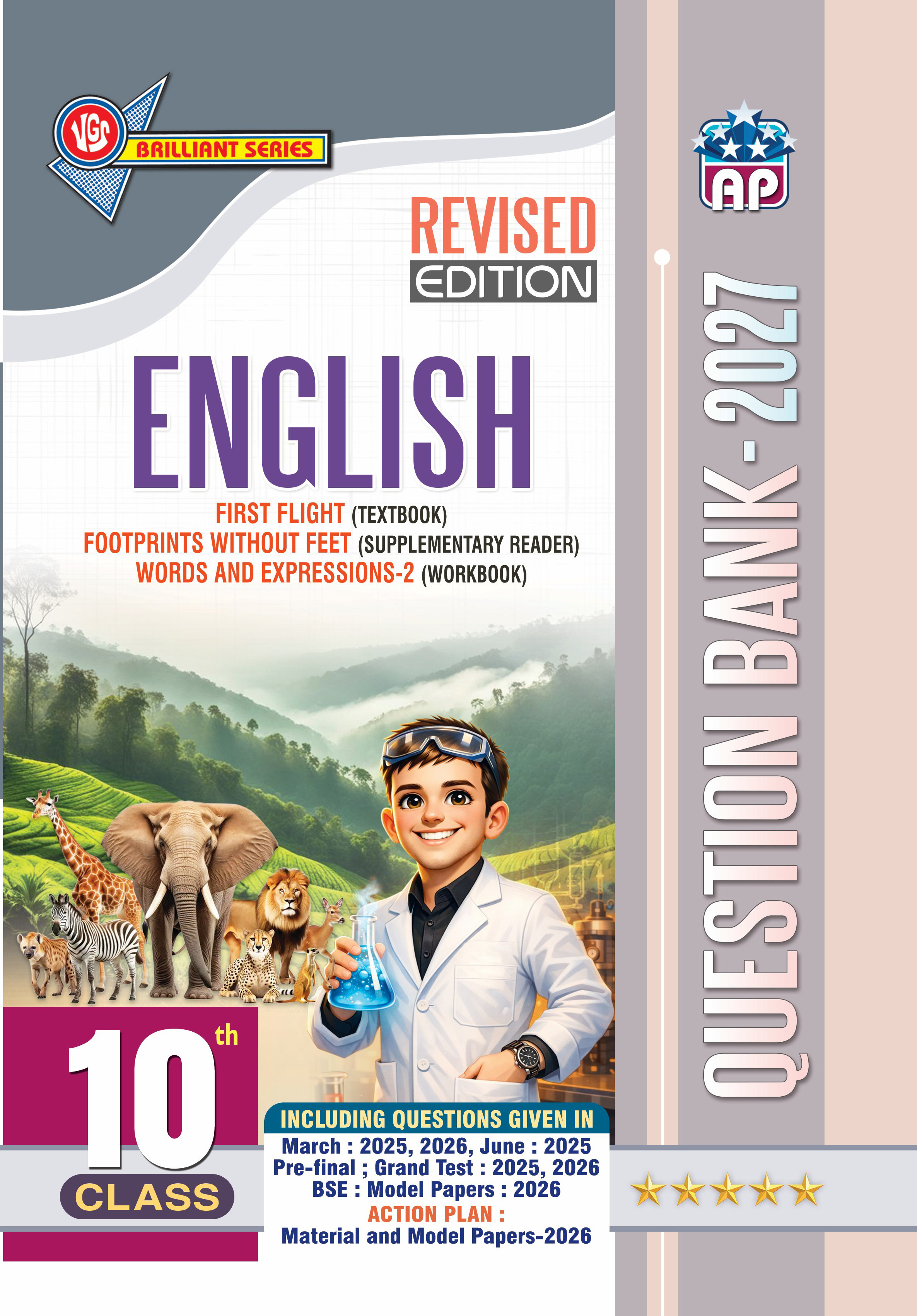VGS AP 10th Class English Question Bank, Our World through English, Revised Edition - 2027