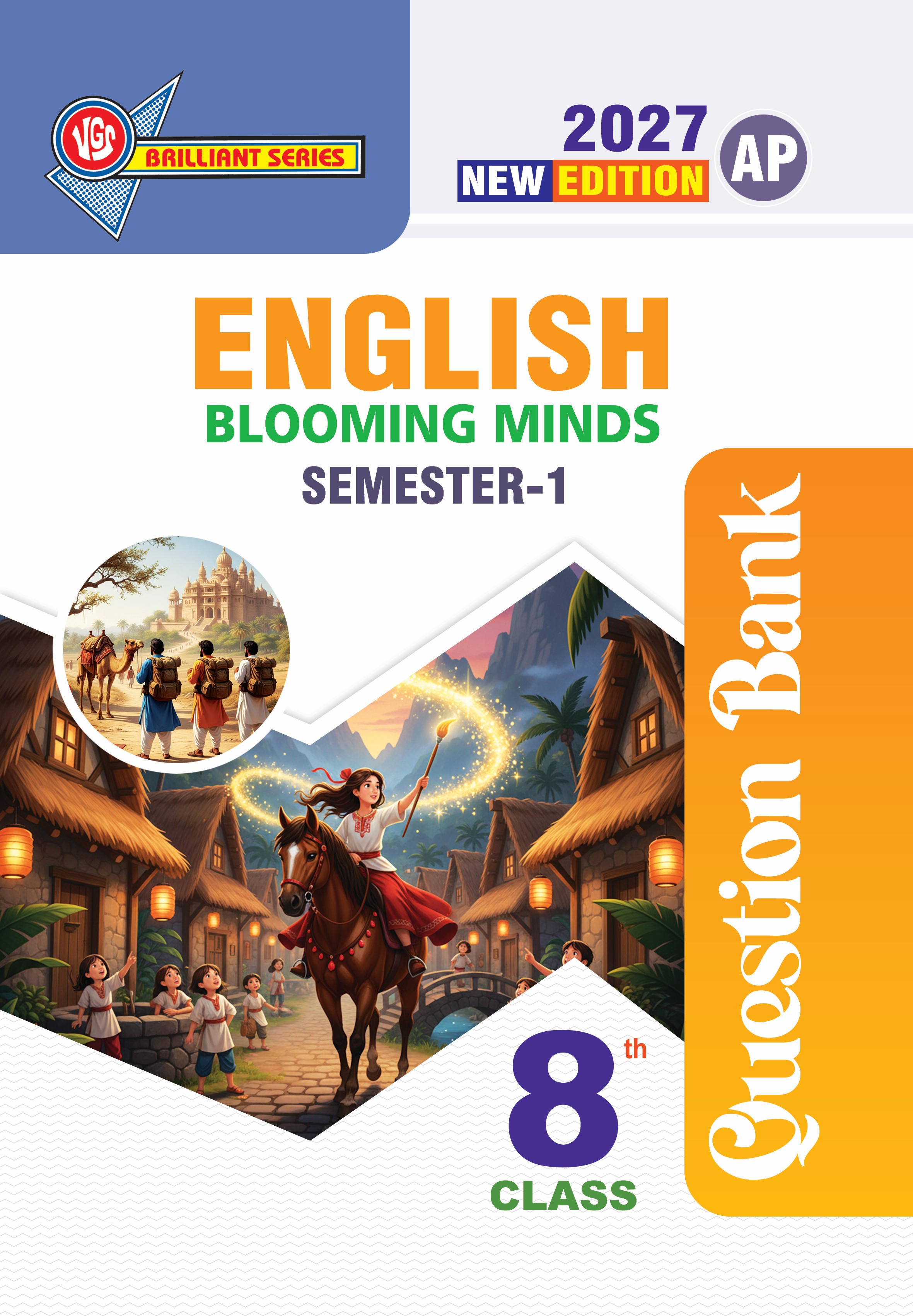 VGS AP 8th Class English (Semester-I) Question Bank - 2027