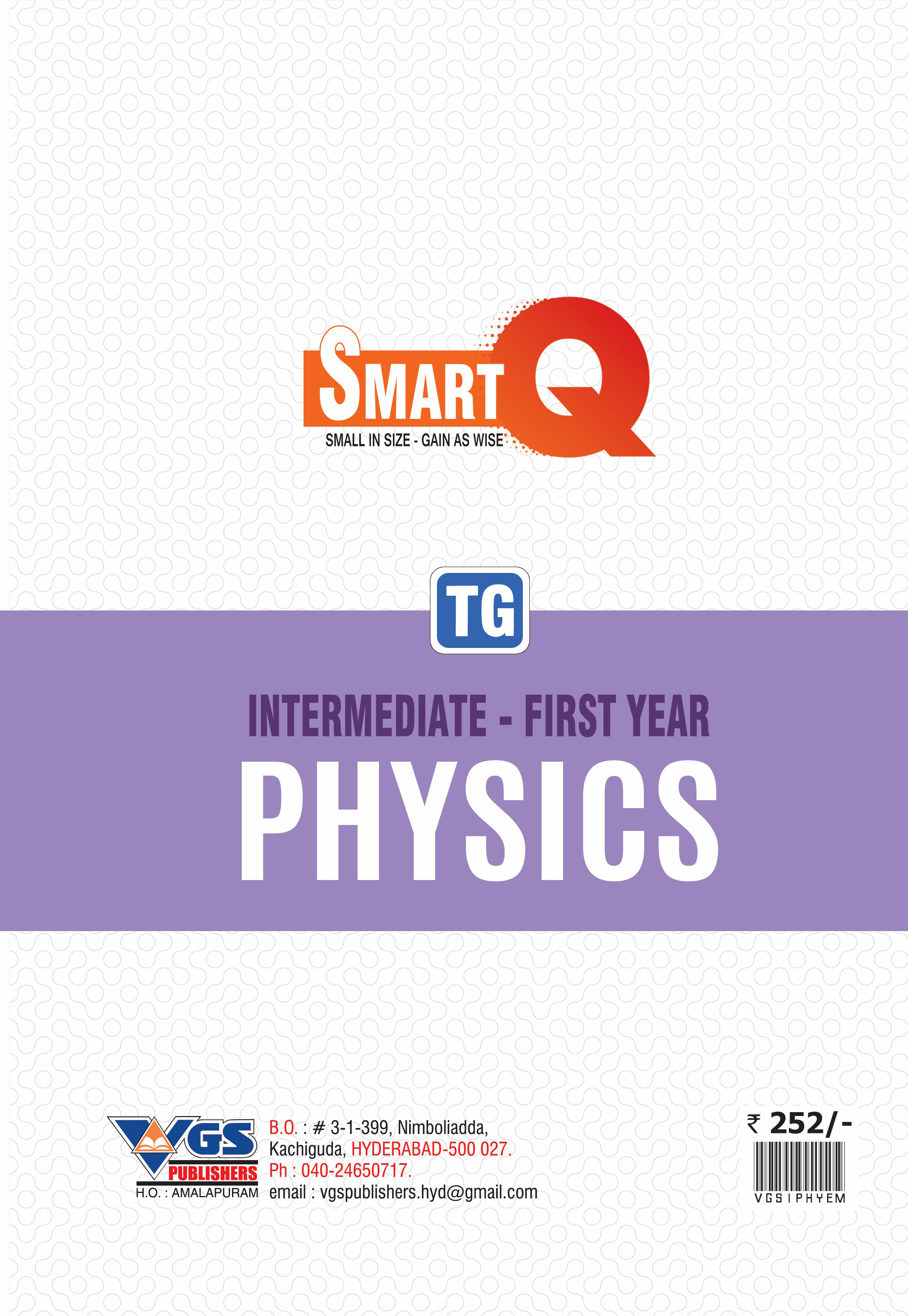 SmartQ Series TG 1st Year Intermediate Physics Question Bank - 2027 thumbnail