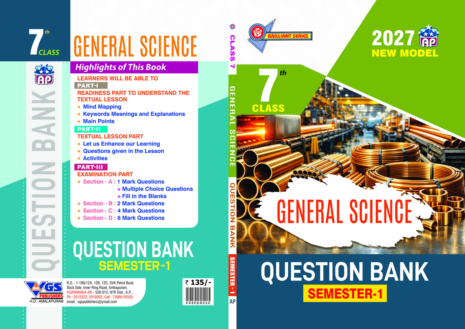 VGS AP 7th Class General Science E/M (Semester-I) Question Bank - 2027
