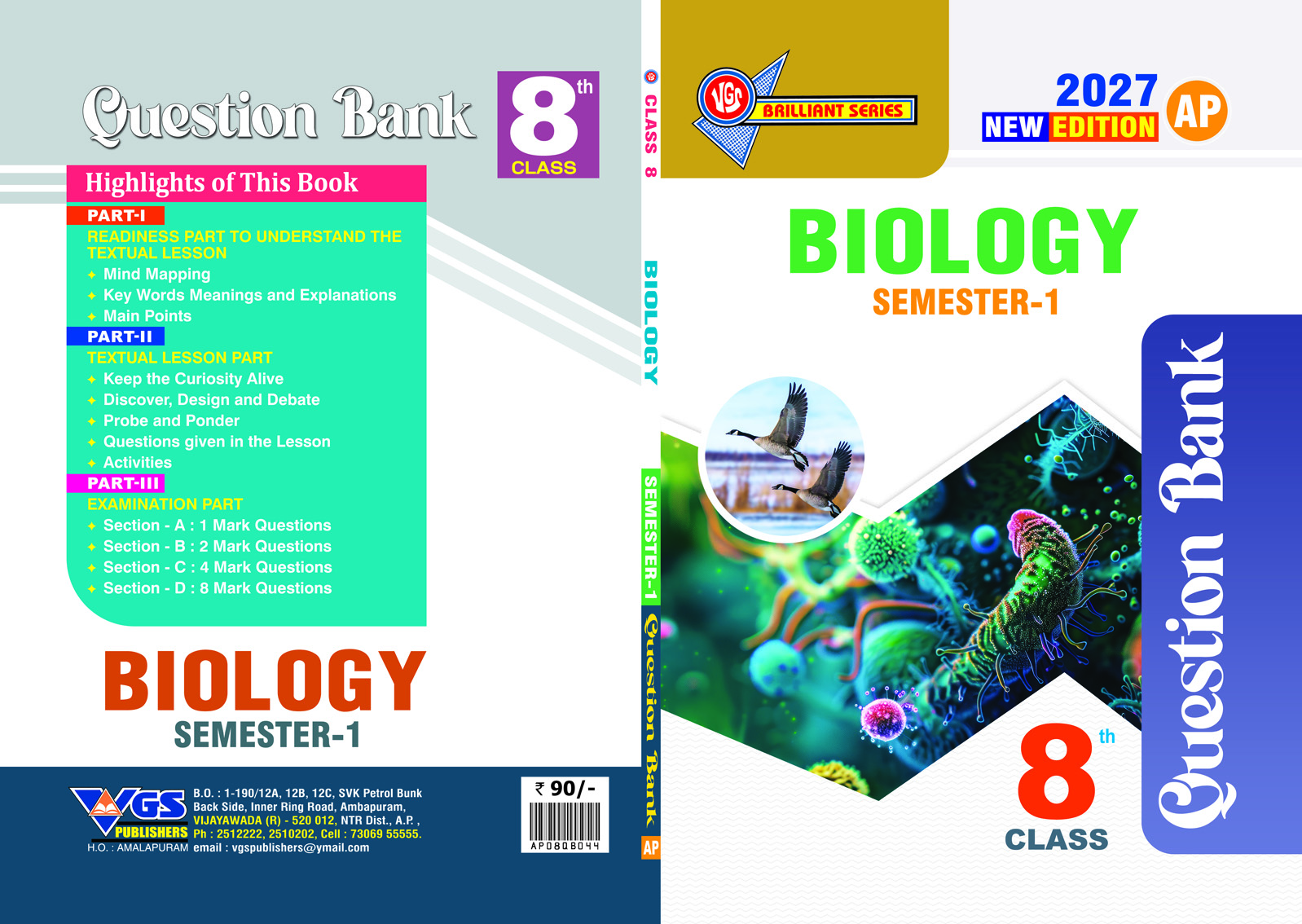 VGS AP 8th Class Biology (Semester-I) Question Bank - 2027