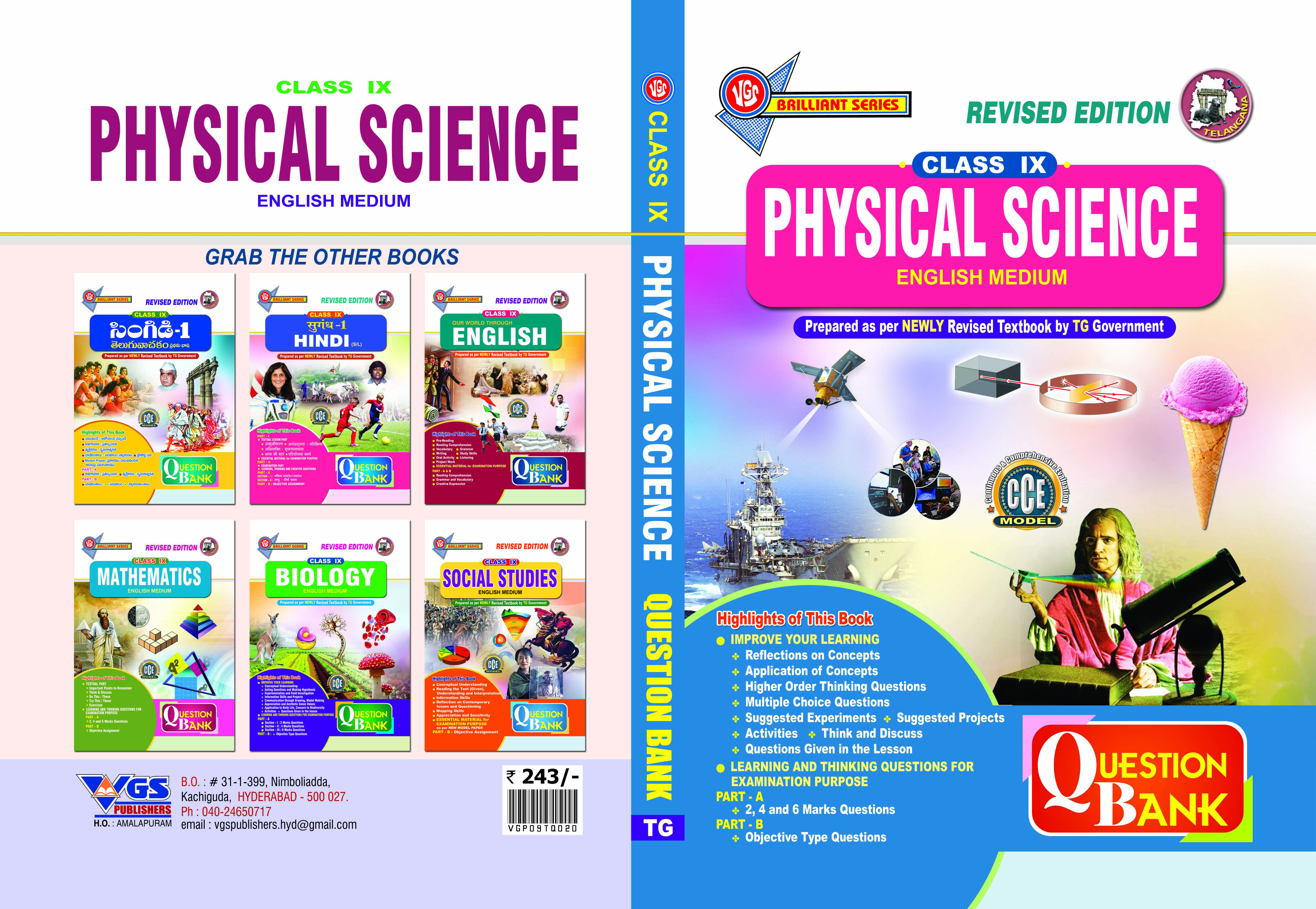 VGS TG 9th Class Physical Science English Medium Question Bank-2026
