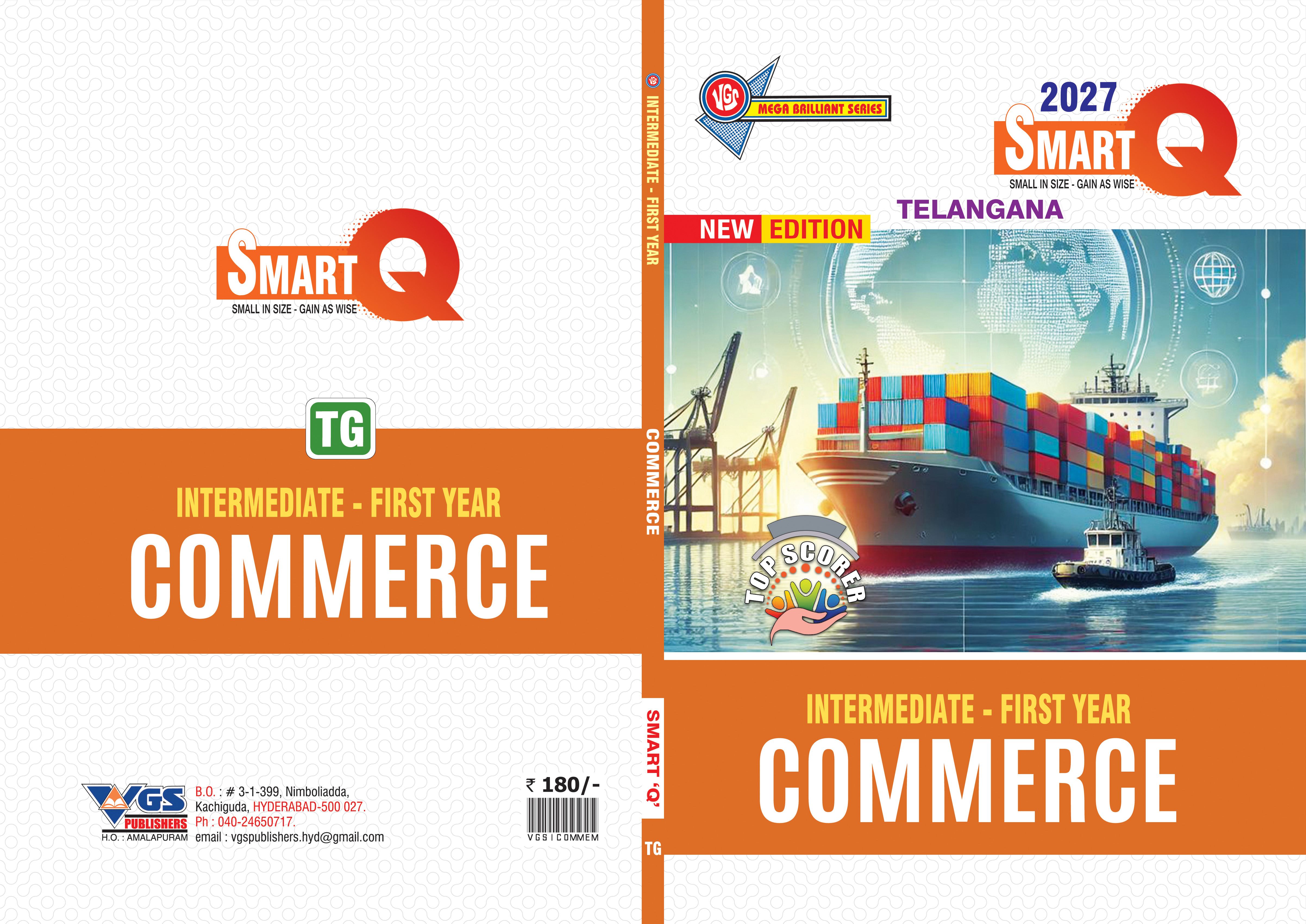 VGS SmartQ Series Commerce Question Bank Telangana Inter 1st Year 2027