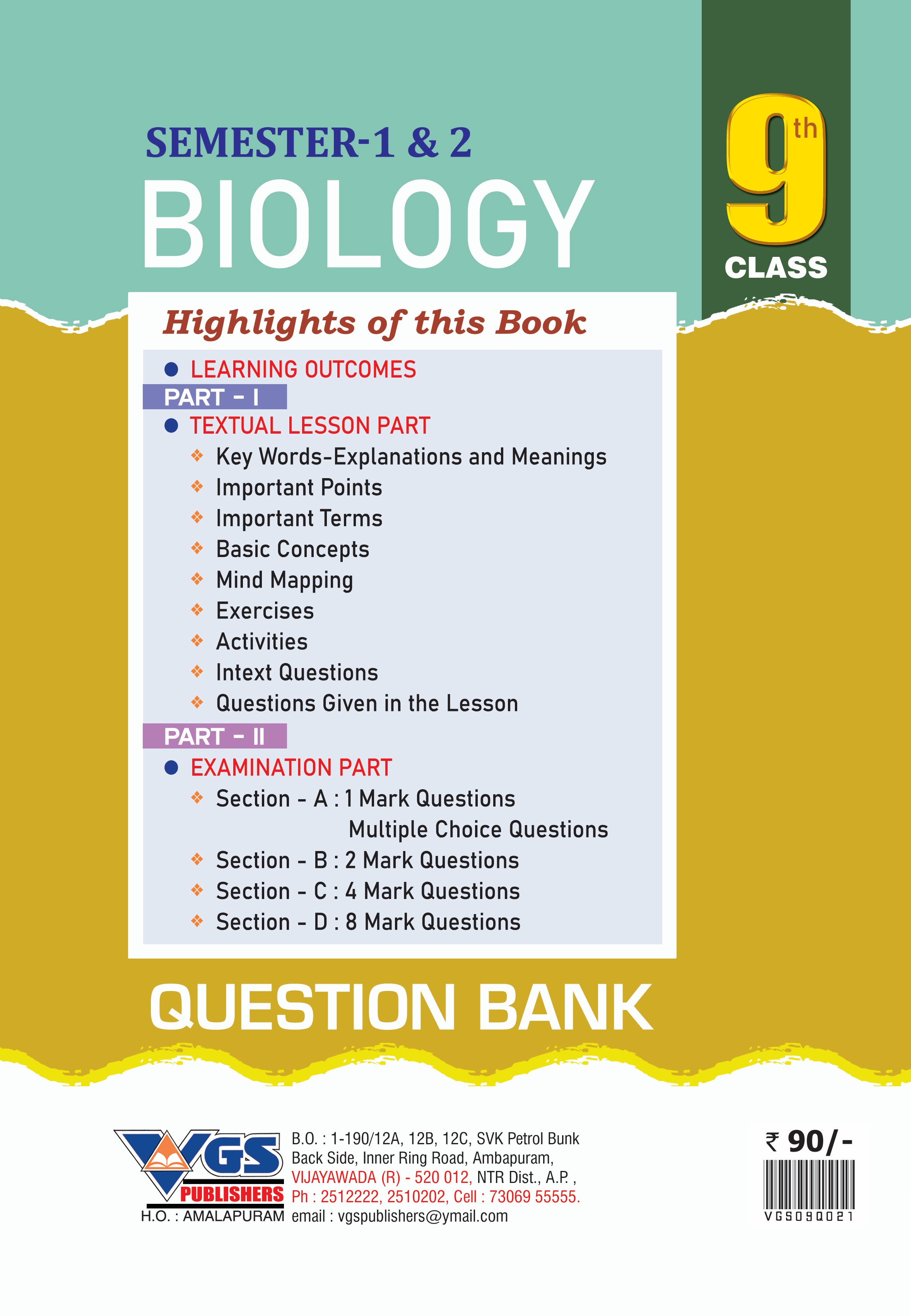 VGS AP 9th Class Biology (Semester - 1& 2) Question Bank - 2027 thumbnail