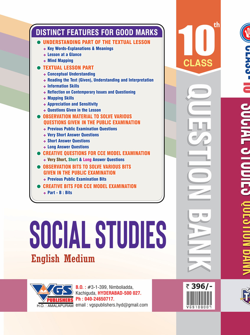 VGS TG 10th Class Social Studies English Medium Question Bank, 2027 thumbnail