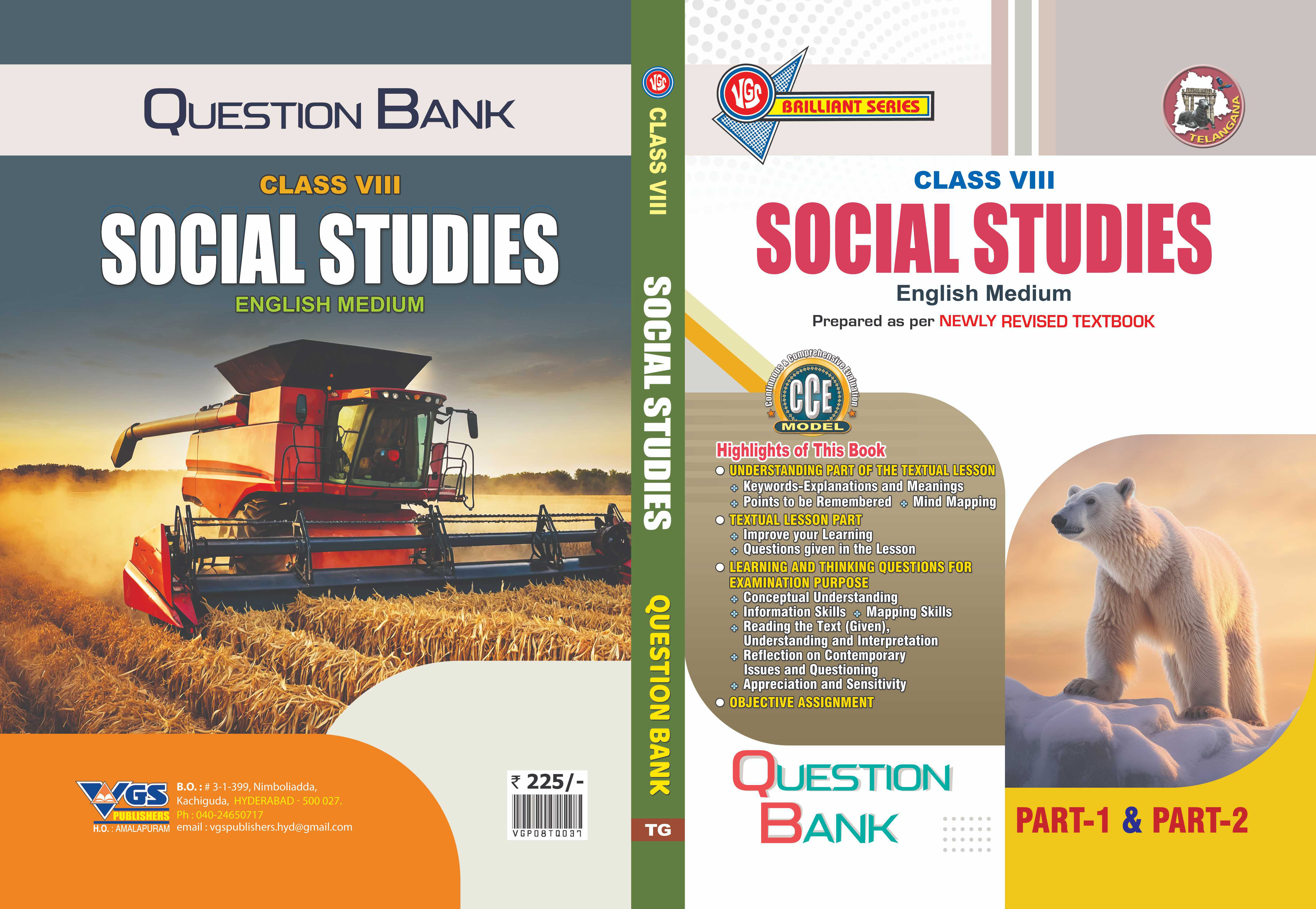 TG 8th Class Social Studies English Medium Question Bank-2026