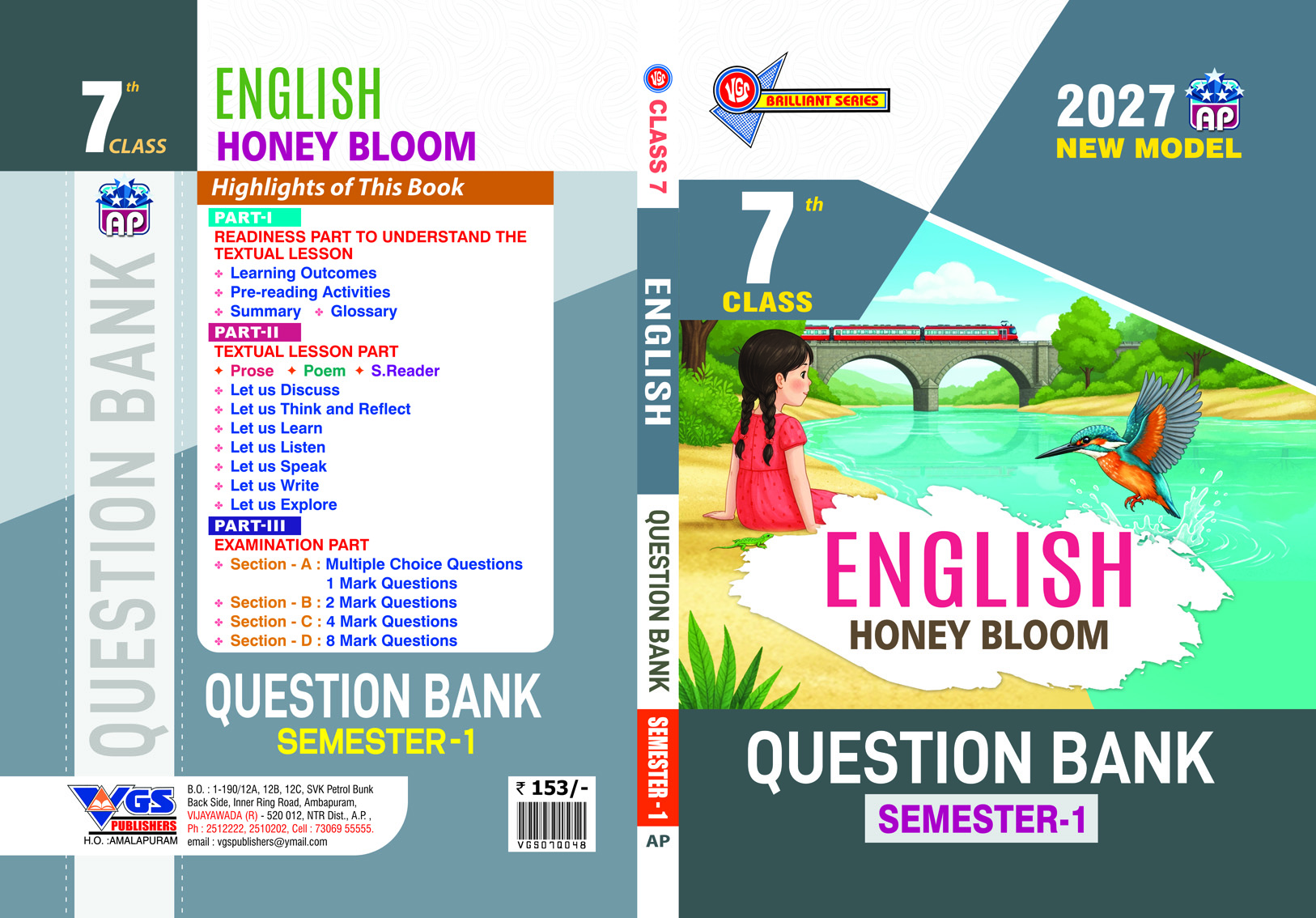 VGS AP 7th Class English Spring Bloom (Semester-I) Question Bank - 2027