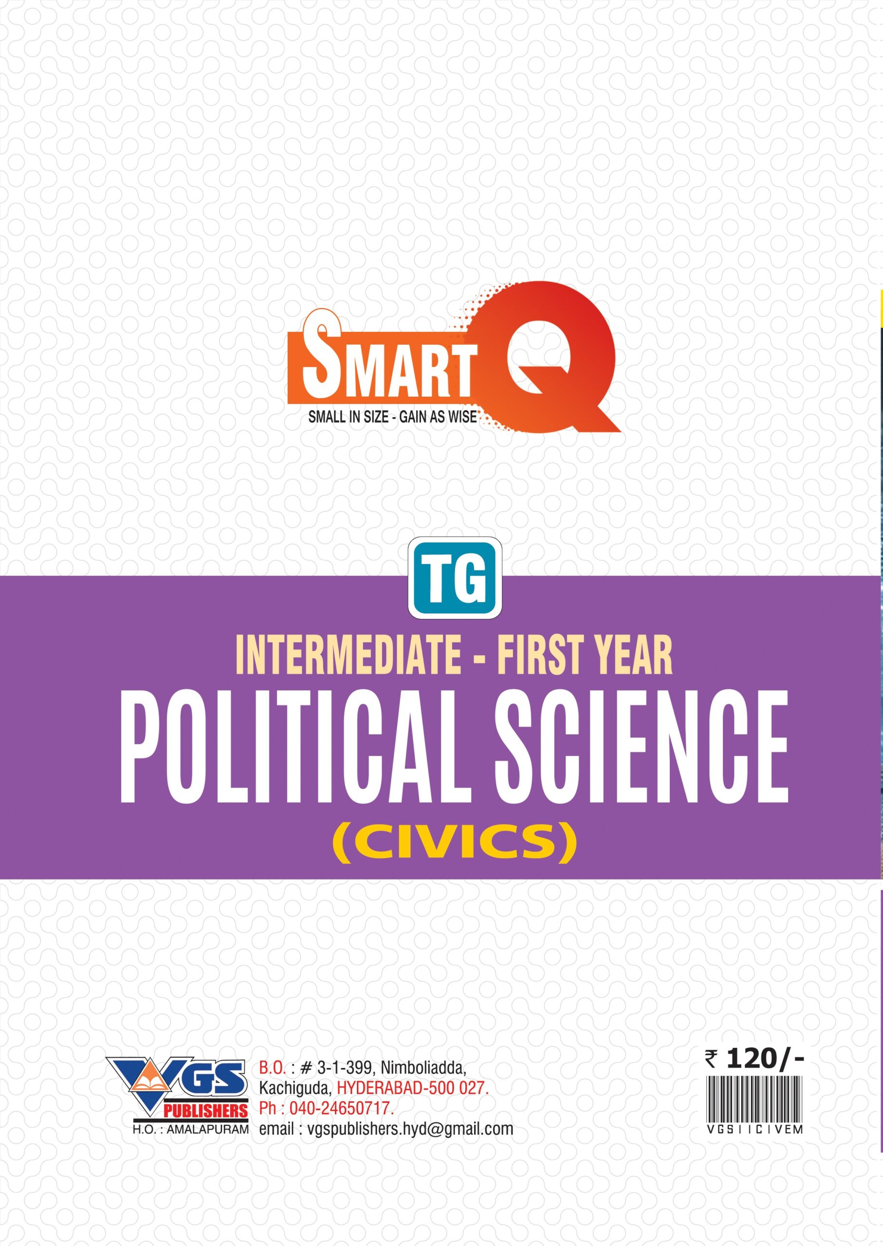 VGS SmartQ TG Inter 1st Year Political Science Question Bank – 2027